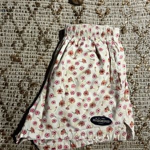 Vintage Riggers Shorts in Pink Flower Print